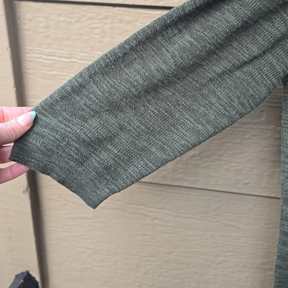 Torrid Slub Pullover Tunic V-Neck Cold Shoulder Sweater Fall 2x NWT NEW olive - Picture 10 of 11